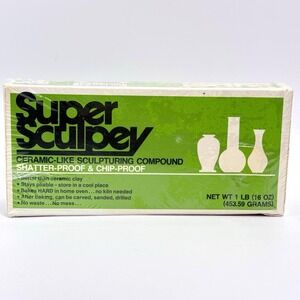 VTG‎ Super Sculpey Sculpting Clay 1 lb Oven-Bake Ceramic-Like Compound NEW NOS